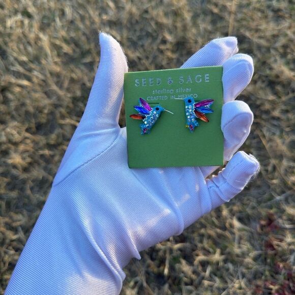 Multicolor Hummingbird Earrings - Picture 7 of 7